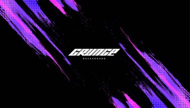 Abstract and Colorful Brush Background with Halftone Effect. Grunge Background. Brush Stroke Illustration for Banner, Poster, or Sports Background. Scratch and Texture Elements For Design