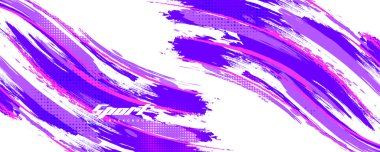 Abstract and Colorful Brush Background with Halftone Effect. Grunge Background. Brush Stroke Illustration for Banner, Poster, or Sports Background. Scratch and Texture Elements For Design