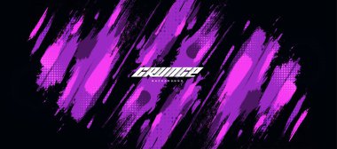 Abstract and Colorful Brush Background with Halftone Effect. Brush Stroke Illustration for Banner, Poster, or Sports Background. Scratch and Texture Elements For Design