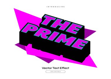 The Prime Text with Colorful Retro Style and Bold 3D Effect