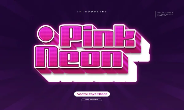 Bold Pink Neon Text Style Pixel Effects — Stockvektor