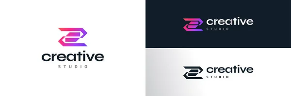 Logo Abstrait Géométrique Lettre Dégradé Coloré Convient Pour Logo Entreprise — Image vectorielle
