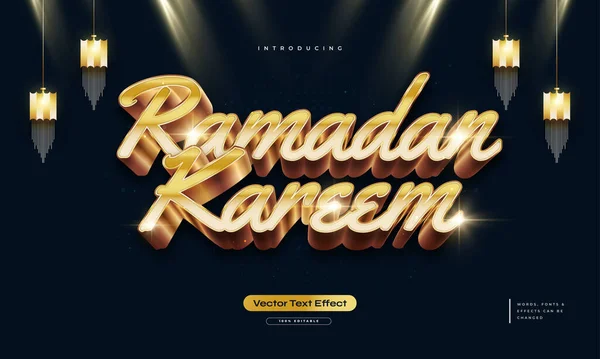 Efecto Texto Kareem Ramadán Dorado — Vector de stock