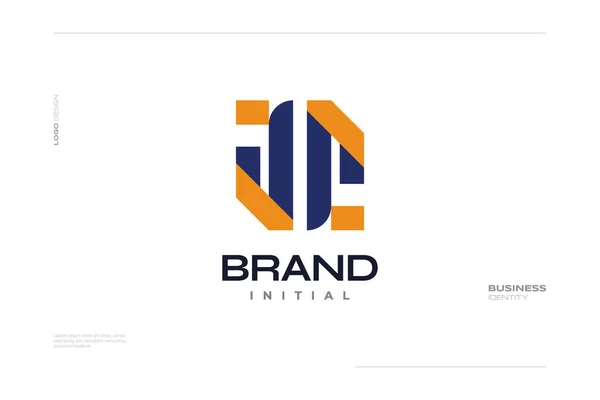 Design Iniziale Del Logo Combinazione Colore Blu Arancione — Vettoriale Stock