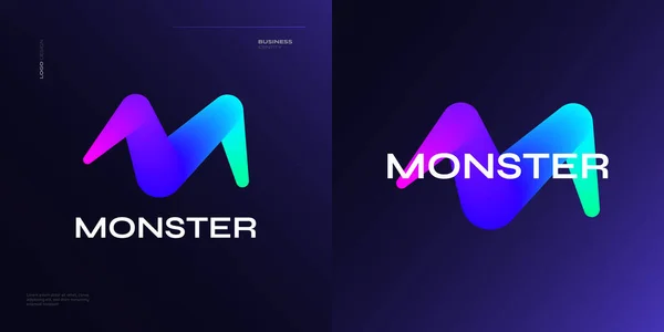 Bold Vibrant Letter Logo Design Colorful Gradient Concept Logo Blend — Stock Vector