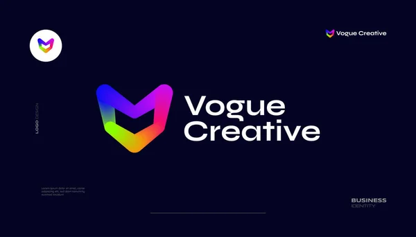 カラフルなグラデーションコンセプトの創造的で活気のある手紙Vのロゴデザイン ビジネスと技術のブランドアイデンティティのためのブレンドスタイルとVロゴ — ストックベクタ