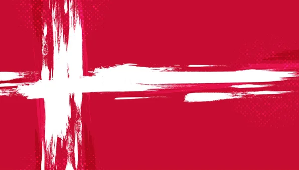 Fırça Tarzı Yarıtonlama Efektli Danimarka Bayrağı Grunge Kavramlı Danimarka Bayrağı — Stok Vektör