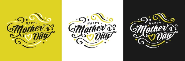 Feliz Día Madre Lettering Puede Utilizar Para Tarjetas Felicitación Carteles — Archivo Imágenes Vectoriales