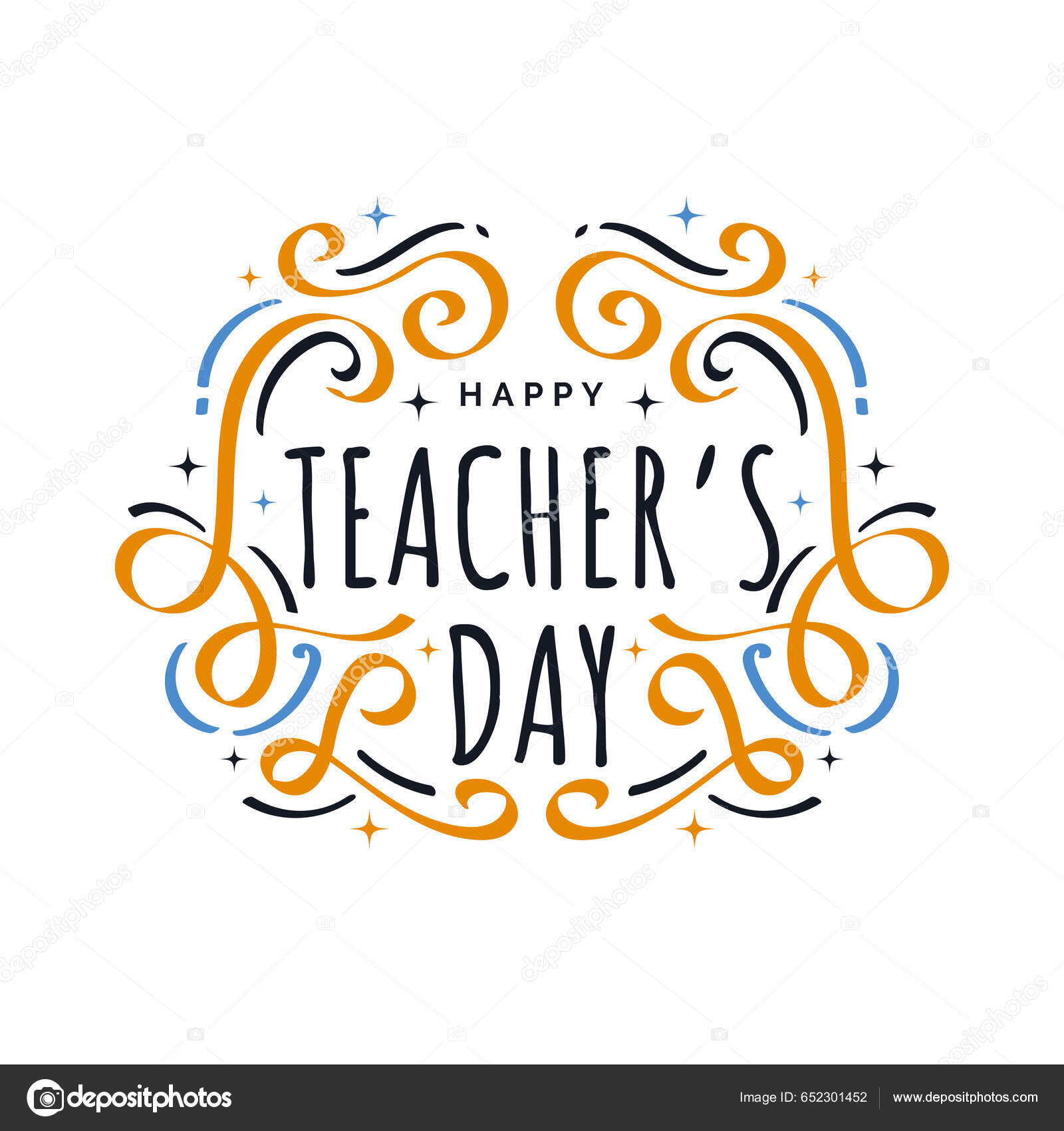 Happy Teachers Day Lettering Doodle Style Teachers Day Typography Can ...
