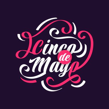 Renkli Cinco de Mayo Lettering. Banner, Poster ve Tebrik Kartı İçin Kullanılabilir
