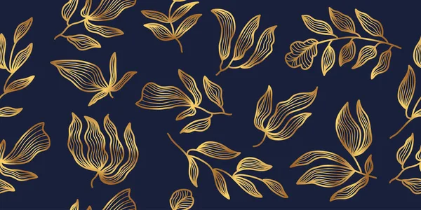 stock vector Seamless Exotic Floral Pattern in Luxurious Gold Gradient. Flower Motif. Suitable for Wallpaper, Wrapping Paper, Background, Fabric, Textile, Apparel, and Card Design