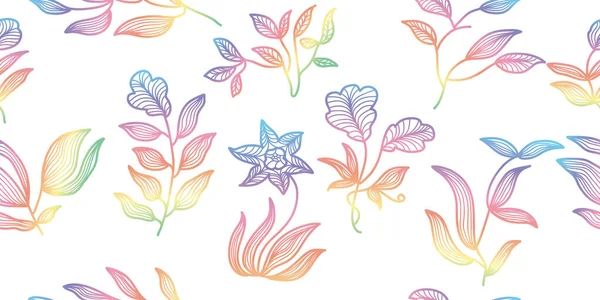 Exotic Seamless Floral Pattern Colorful Gradient Style Англійською Квітковий Мотив — стоковий вектор