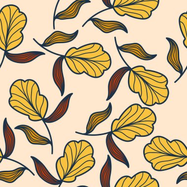 Klasik tarzı olan egzotik, kusursuz çiçek deseni. Moda, Duvar kağıdı, Ambalaj kağıdı, Arkaplan, Kumaş, Tekstil, Giysi ve Kart Tasarımı için El Çizimi Motifi