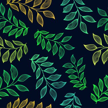 Renkli Gradyan Tarzı olan Egzotik Kusursuz Çiçek Deseni. Çiçek Motifi. Duvar kağıdı, ambalaj kağıdı, arkaplan, kumaş, tekstil, giysi ve kart tasarımı için elverişli