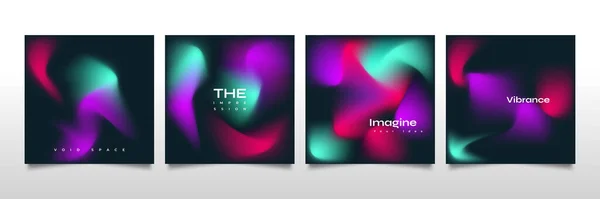 Set Abstract Gradient Cover Poster Design Blurred Fluid Background — ストックベクタ