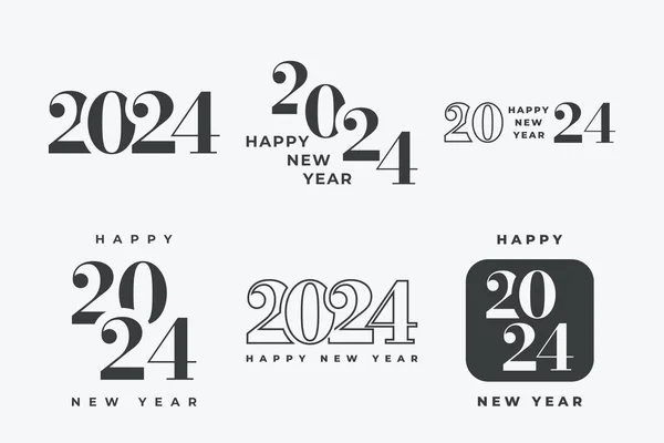 Набір 2024 Щасливий Новий Рік Дизайн Тексту Логотипу 2024 Номери — стоковий вектор
