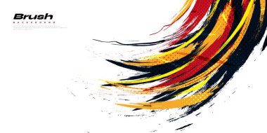 Abstract and Colorful Brush Background with Halftone Effect. Brush Stroke Illustration for Banner, Poster, or Sports Background. Scratch and Texture Elements For Design