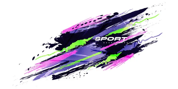 Abstract Colorful Brush Background Halftone Effect Brush Stroke Illustration Banner — Image vectorielle
