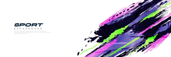Абстрактный Красочный Фон Кисти Эффектом Галочки Кисть Баннера Плаката Спортивного — стоковый вектор