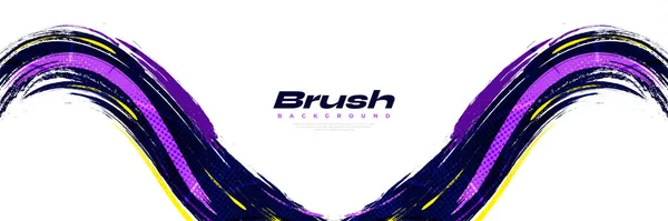 Abstract Colorful Brush Background Halftone Effect Brush Stroke Illustration Banner — Stockvector