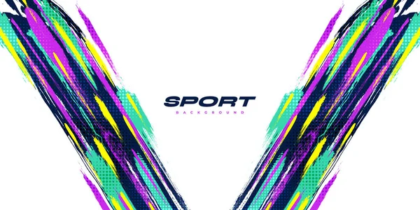 Sport Achtergrond Met Kleurrijke Borstel Stijl — Stockvector