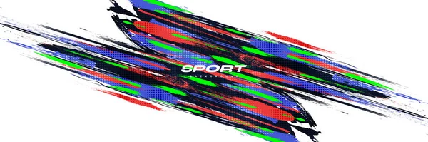 Sport Achtergrond Met Kleurrijke Borstel Stijl — Stockvector