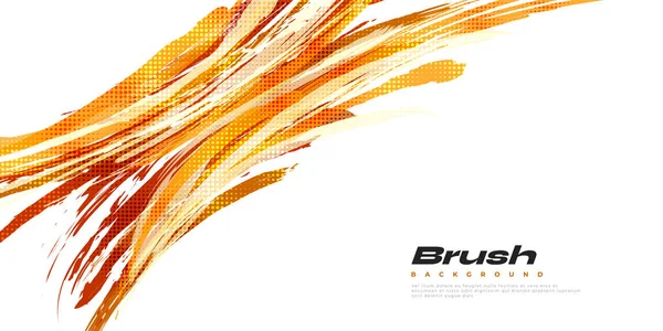 Gold Brush Illustration Halftone Effect Isolated White Background Sport Background — Stock Vector