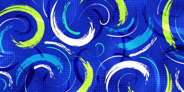 Abstract Brush Background with Sporty Style and Halftone Effect. Brush Stroke Illustration for Banner, Poster, or Sports Background. Scratch and Texture Elements For Design