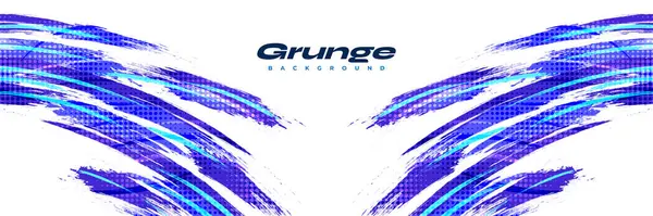Résumé Blue Brush Background Halftone Effect Grunge Sport Contexte Illustration — Image vectorielle