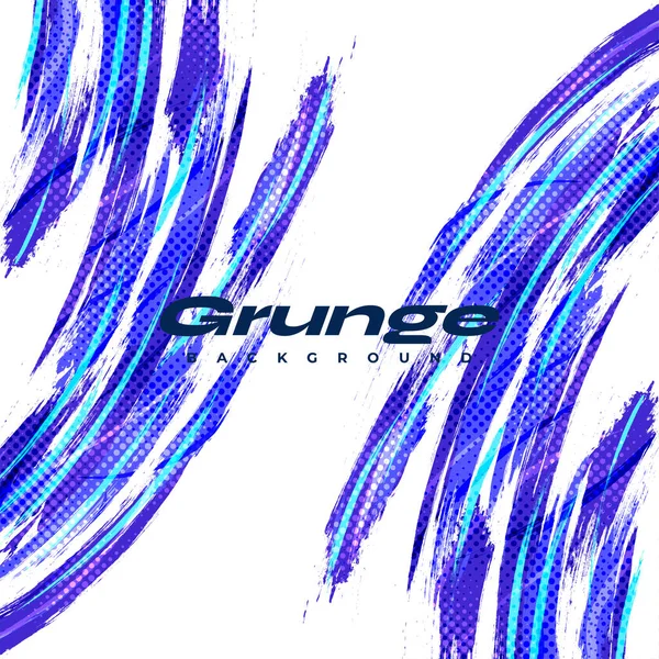 Résumé Blue Brush Background Halftone Effect Grunge Sport Contexte Illustration — Image vectorielle