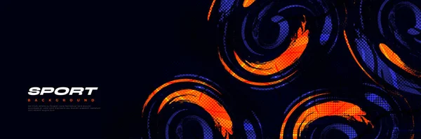 Абстрактный Синий Оранжевый Фон Кисти Эффектом Галопа Спортивное Знамя Кисточка — стоковый вектор