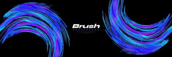 Αφηρημένο Και Πολύχρωμο Grunge Brush Φόντο Αποτέλεσμα Halftone Brush Stroke — Διανυσματικό Αρχείο