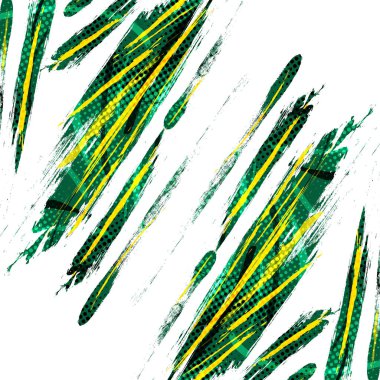 Yeşil ve Sarı Fırça Arkaplanı. Beyaz Arkaplan 'da yarım ton efekti var. Grunge Style ile Spor Arkaplanı. Tasarım için Çizik ve Doku Elementleri