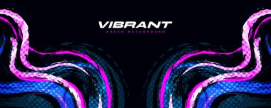 Abstract and Colorful Brush Background with Halftone Effect. Brush Stroke Illustration for Banner, Poster, or Sports Background. Scratch and Texture Elements For Design