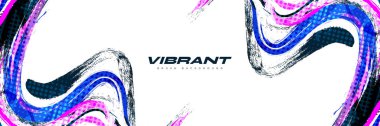 Abstract and Colorful Brush Background with Halftone Effect. Brush Stroke Illustration for Banner, Poster, or Sports Background. Scratch and Texture Elements For Design