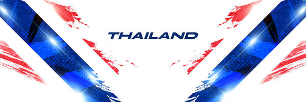 Thailand Flag in Brush Paint Style with Shining Effect. National Thailand Flag