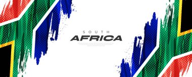 Fırça Boyası ve Yarıtonlama Efektli Güney Afrika Bayrağı. Grunge Concept ile Güney Afrika Bayrak Arkaplanı