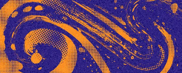 Abstrakcyjny Tło Sportowe Niebieskim Pomarańczowym Szczotki Tekstury Efekt Halftone Retro Wektory Stockowe bez tantiem