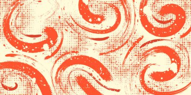 Soyut Grunge Arkaplanı, bej ve turuncu fırça desenli. Yarıton Efektli Yaratıcı Spor Arkaplanı Tasarımı