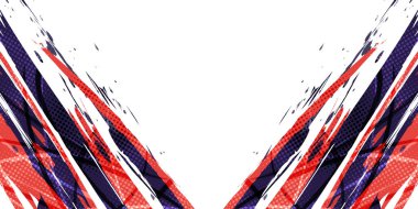 Mavi ve Turuncu Fırça desenli soyut arkaplan efekti. Spor Afişi veya Poster Tasarımı Elementi için Grunge Arkaplanı