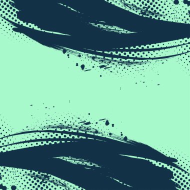 Mavi ve Naneli Grunge Fırça Arkaplanı ve Yarıtonlama Efekti. Soyut Spor Arkaplanı