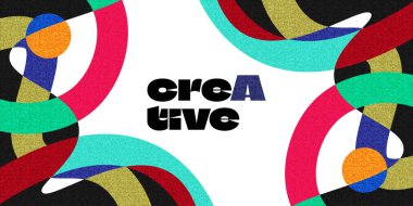 Kimlik, Marka, Reklam veya Tanıtım için Modern ve Minimum Tasarım Şablonu. Dinamik ve Renkli Elementlerle Soyut Düzen Tasarımı