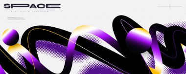 Dalgalar, Gradyan Şekiller ve Yarıtonlarla Modern ve Gelecekçi Arka plan. Kapak, Bayrak, Poster veya İniş Sayfası Tasarımı İçin Uygun