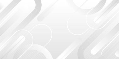 Soyut ve Minimalist Geometrik Beyaz Arkaplan. Sancak veya Poster Tasarımı için Beyaz Işık Gradyan Arkaplanı
