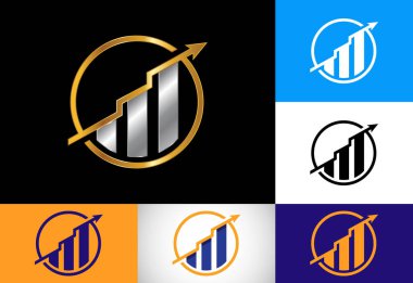 Modern renk varyasyonu finans ve muhasebe logosu tasarım vektörü şablonu