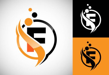 Swoosh, biyoteknoloji logo tasarımı konsepti olan ilk harf F. Bilim teknolojisi logosu.