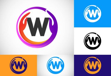 Initial W monogram letter with safe hands. Professional charity teamwork and foundation logo design
