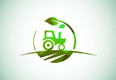 Tractor or farm low poly style logo design, suitable for any business related to agriculture industries.