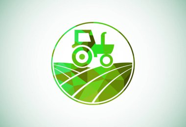 Tractor or farm low poly style logo design, suitable for any business related to agriculture industries.
