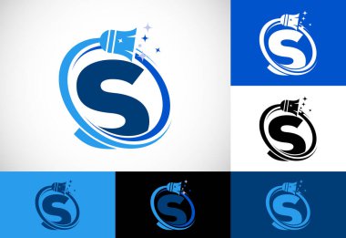 Letter S cleaning service logo design template, Cleaning company logo sign symbol.